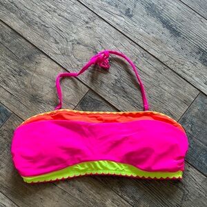 🍊POPVIL Vibrant Pink and Orange Bikini Top SIZE M
